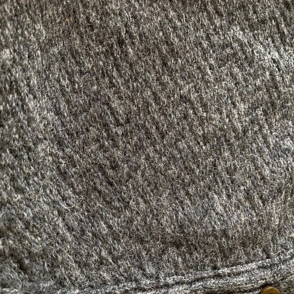 VTG Henry Grethel Herringbone Knit Wool Blend Relax Fit Grey Pullover M 4-Button - Picture 3 of 16